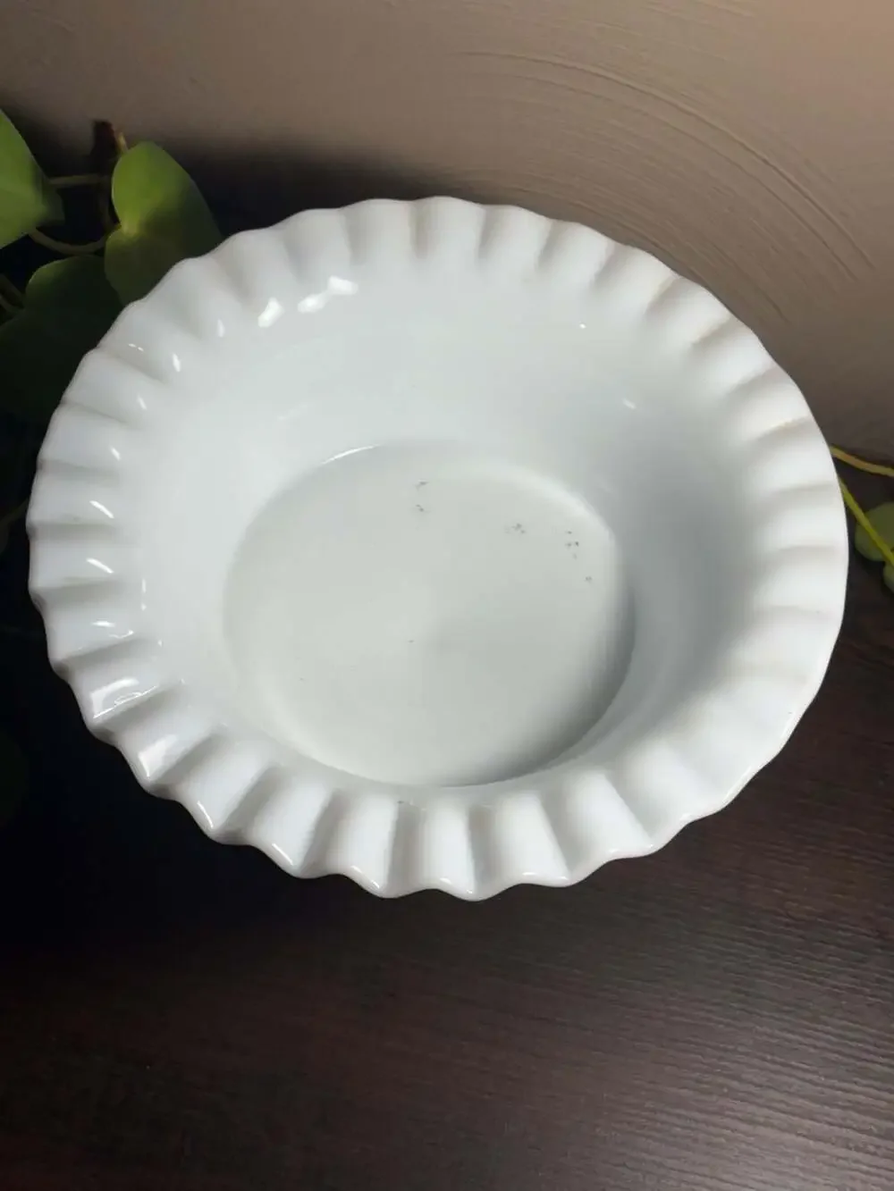 Vintage Fenton White Milk Glass Hobnail Pedestal Compote Bowl
